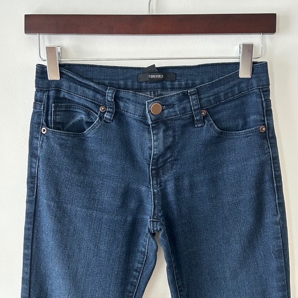 Forever 21 Dark Blue Skinny Jeans Size 24 - Picture 2 of 16